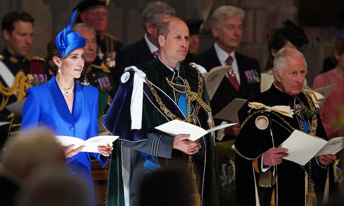 Kate Middleton, el príncipe Guillermo y el rey Carlos