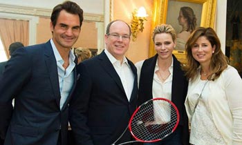 El tenis llega al Palacio de Mónaco con Roger Federer y su mujer