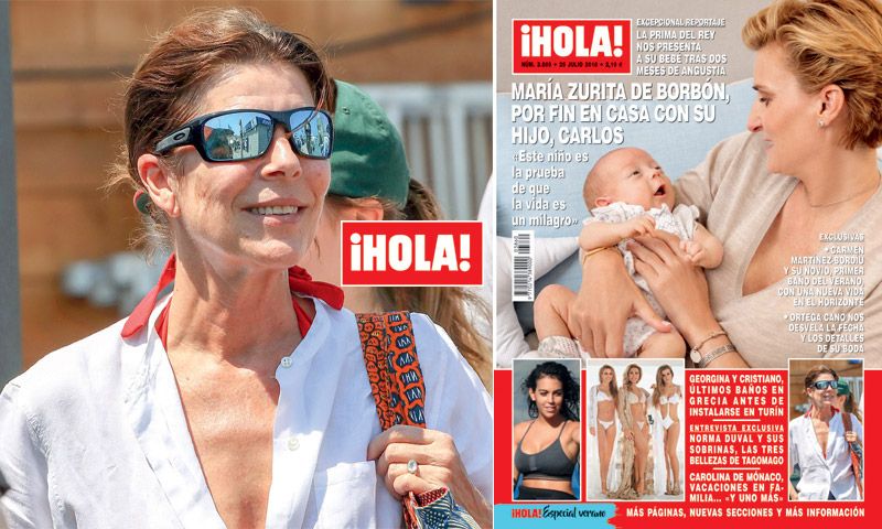 En ¡HOLA! Carolina de Mónaco, vacaciones en familia... 'y uno más'