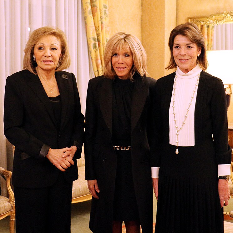 Carolina de Mónaco, Farah Diba y Brigitte Macron, cumbre histórica en París