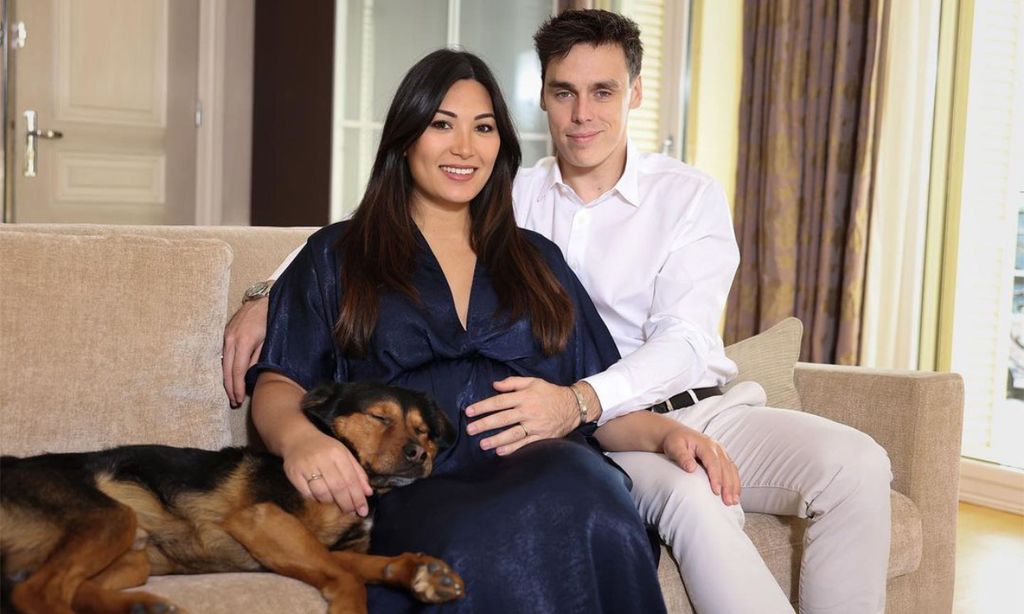 Louis y Marie Ducruet con su perro antes de ser papás