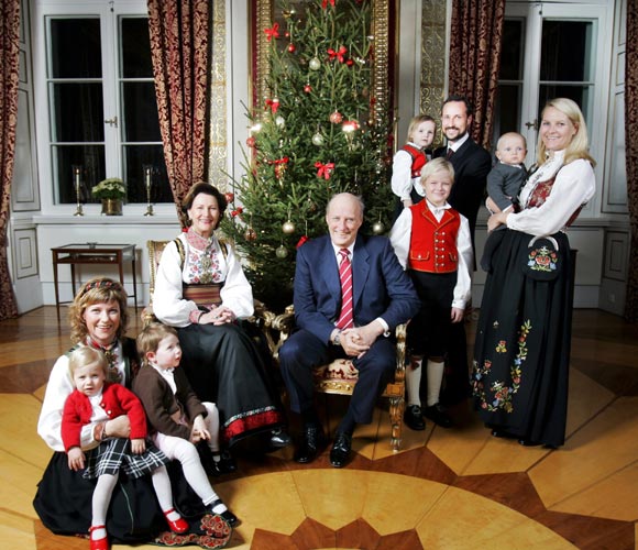 Retrato navideño de la familia real noruega