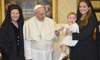 Leonore de Suecia, protagonista en el encuentro con el Papa Francisco