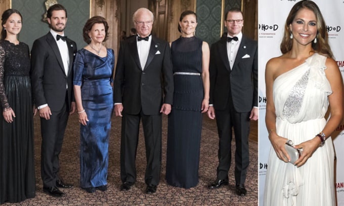 ¿Dónde estaba la princesa Magdalena mientras la Familia Real de Suecia asistía a una cena de gala?