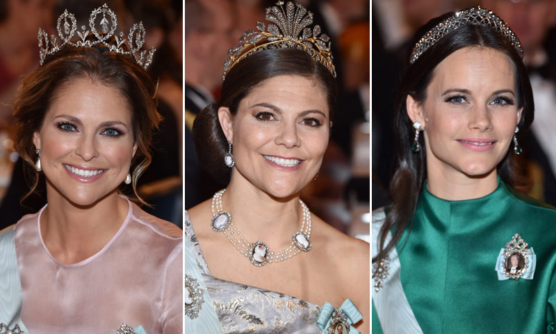 Las damas de la Familia Real sueca despliegan su 'glamour' en la noche de los Nobel