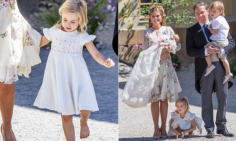 ¡Sin zapatos y haciendo volteretas! Las 'travesuras' de Leonore de Suecia en el bautizo de su hermana Adrienne