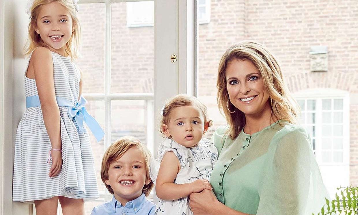 Magdalena de Suecia con sus hijos