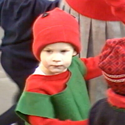 Prince Harry as a toddler and dressed like an elf