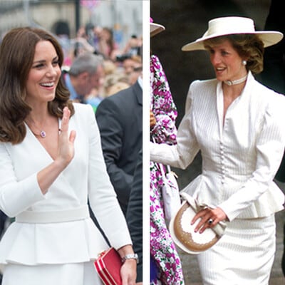 Kate Middleton Princess Diana white suit