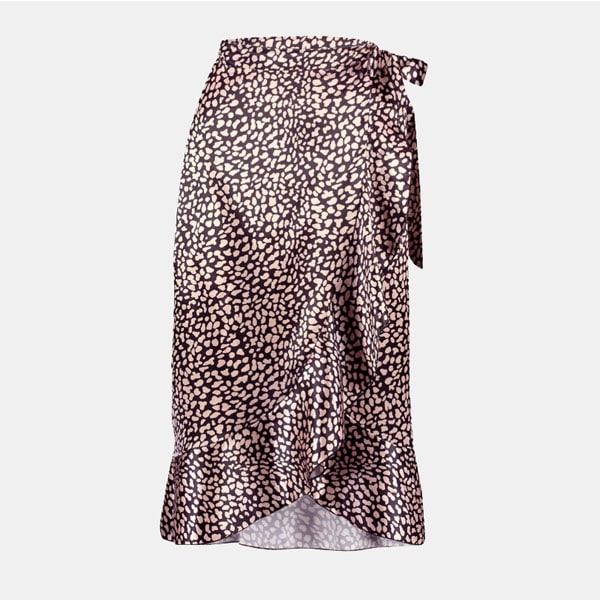 Falda cruzada con estampado de leopardo