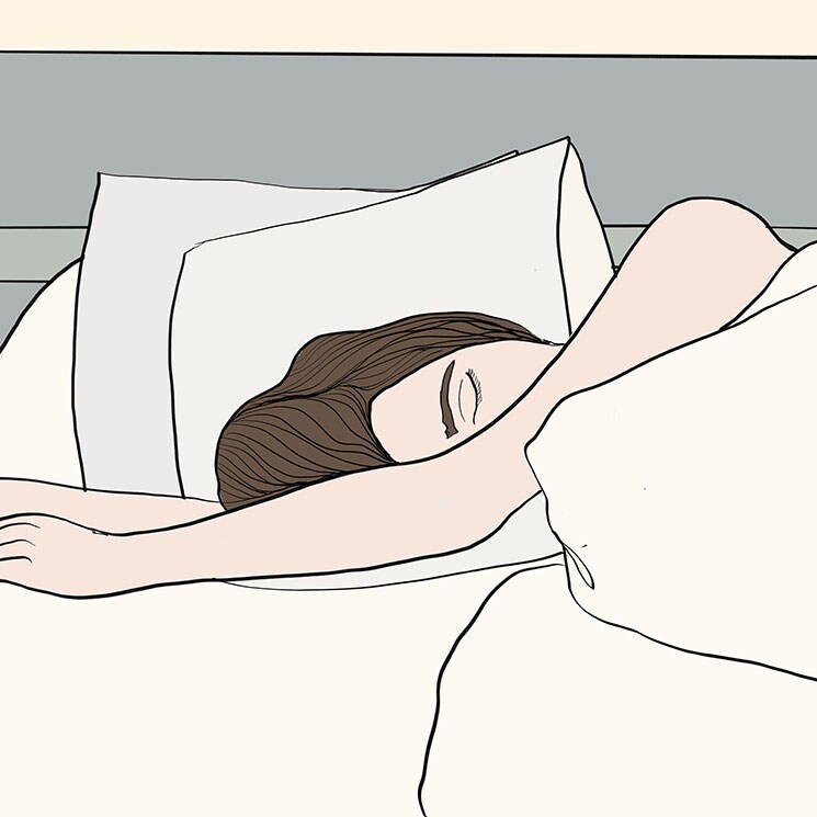 Ilustración chica durmiendo 