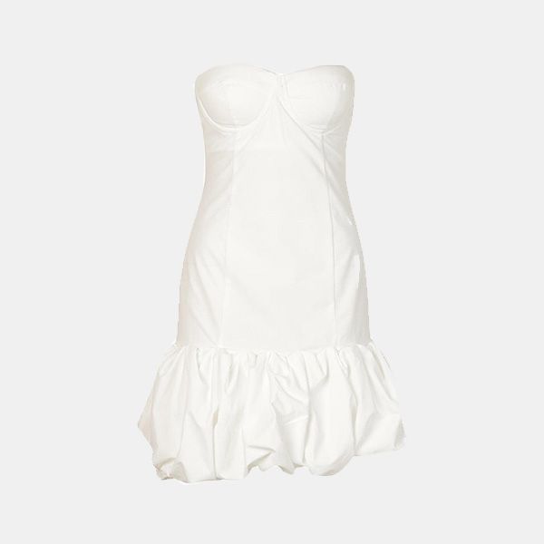 Vestido blanco con volantes