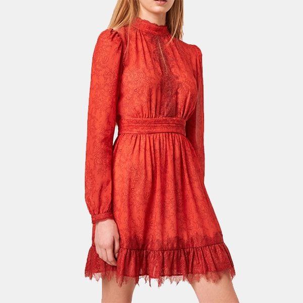 Vestido rojo con encaje