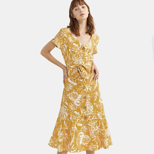 Vestido midi de lino