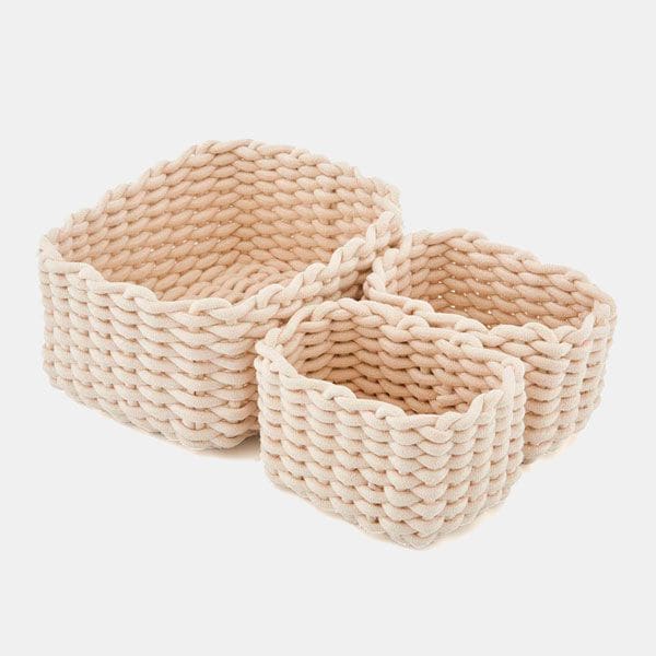 Set de 3 cestas de algodón