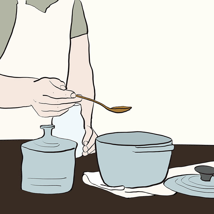 Ilustracción ollas para cocer arroz