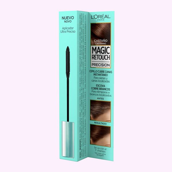 Cepillo retocador de raíces y canas
