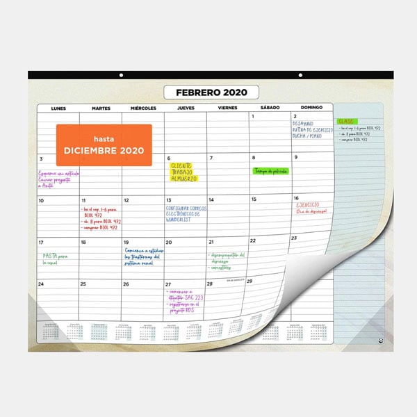 Beito 2020 Planificador Tabla Calendario Semanal Mensual del Planificador De Tareas Pendientes Lista Calendario De Escritorio para Oficina Color Azar 