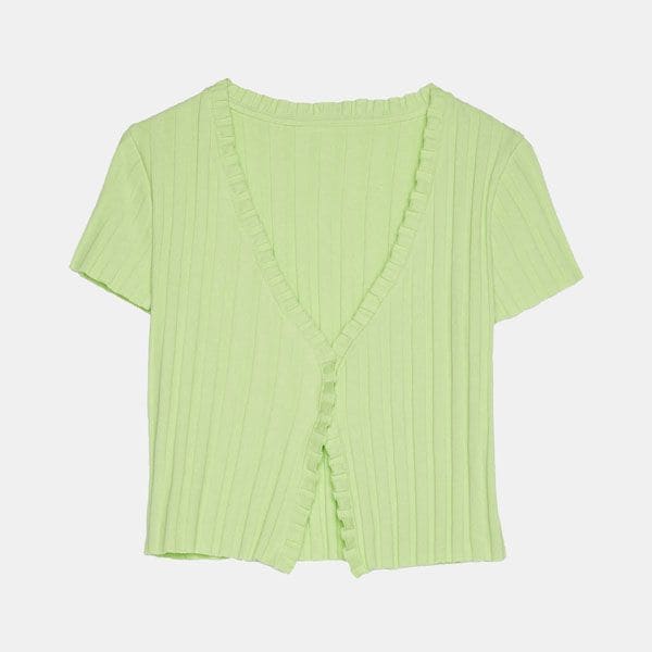 Camiseta abotonada con escote en pico