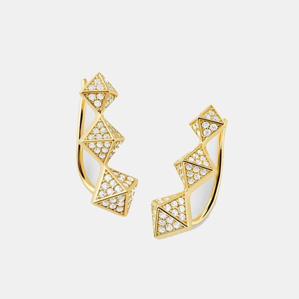 Pendientes trepadores con brillantes