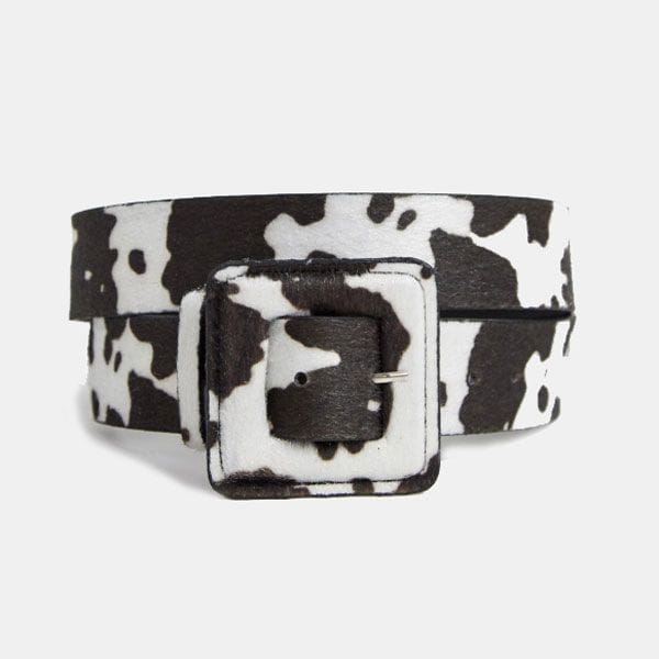 Cinturón con estampado de vaca