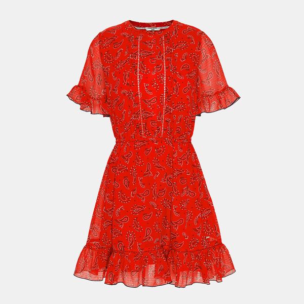 Vestido rojo con volantes