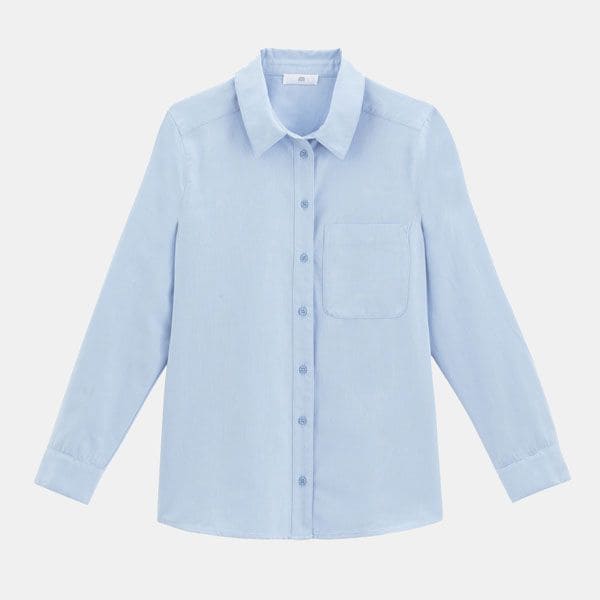 Camisa azul lisa