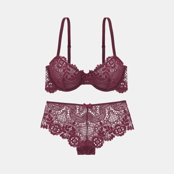 Conjunto lencero granate