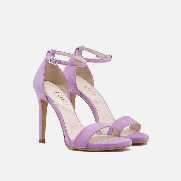 Sandalias lilas con pulsera al tobillo