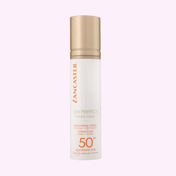 Crema solar iluminadora para pieles secas