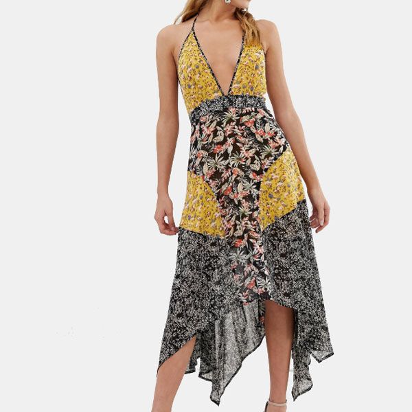 Vestido con mix de estampados