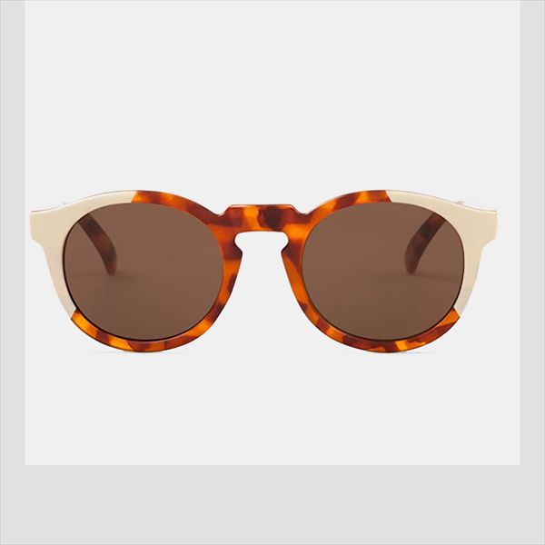 Gafas de sol con montura en carey y crema