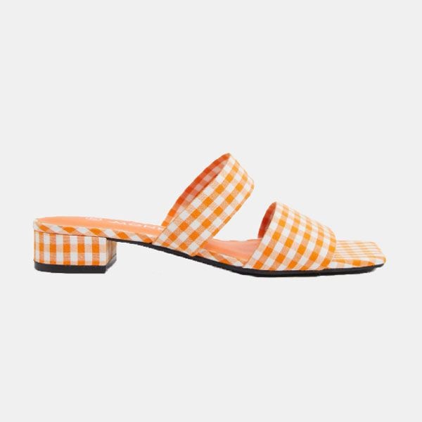 Sandalias estampadas con tacón bajo