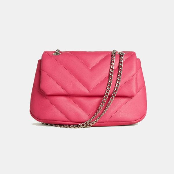 Bolso acolchado en rosa fucsia