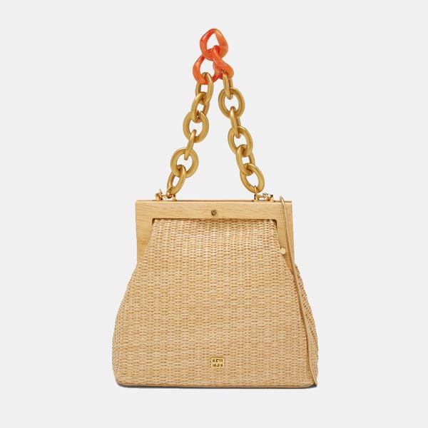Bolso de mano en fibra natural