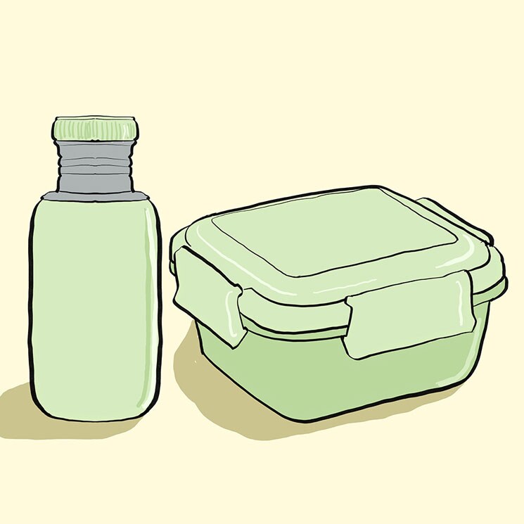 Tuppers y termos ilustración
