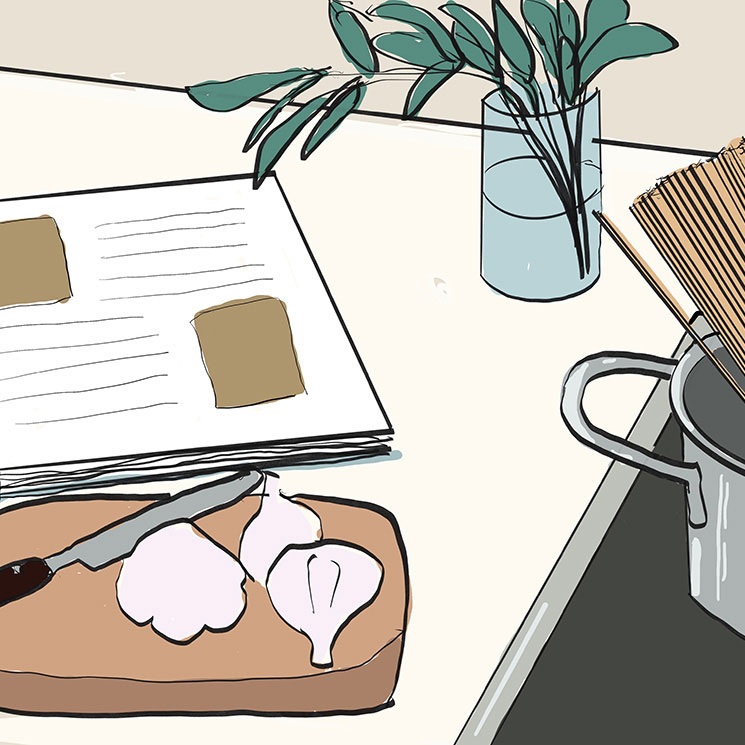 Ilustración libros de cocina