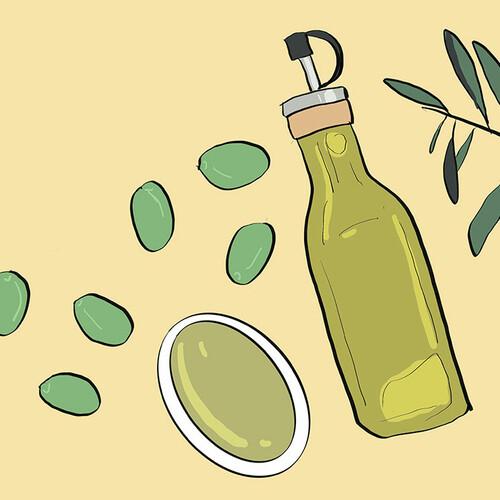 Ilustración aceite de oliva