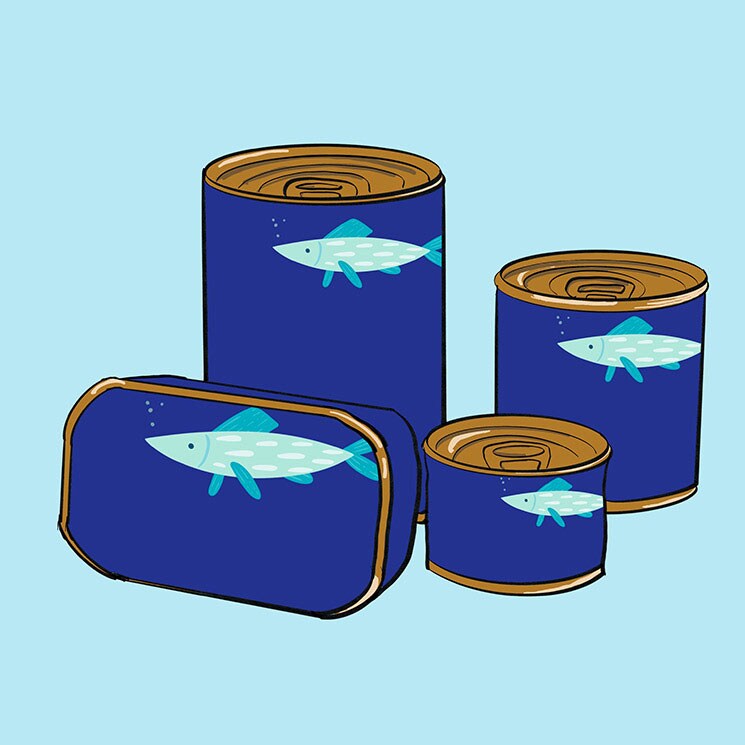 Ilustración de latas de conservas