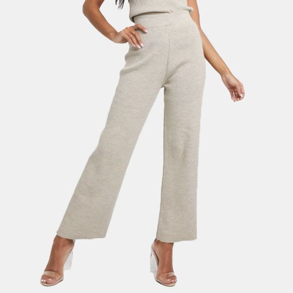 Pantalón de punto acampanado