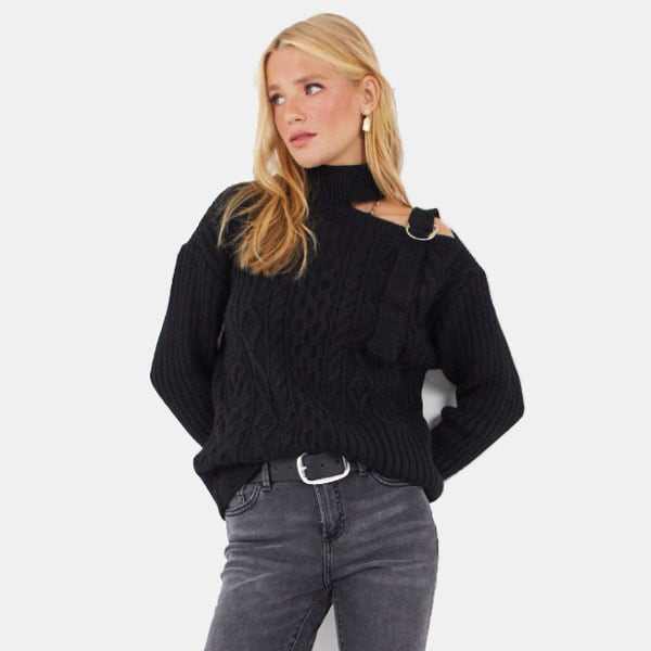 Jersey de punto para disimular hombros anchos