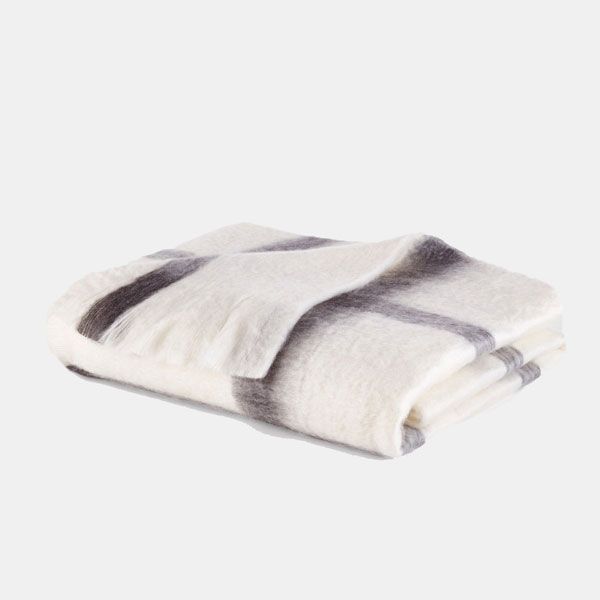 Manta de cuadros efecto mohair