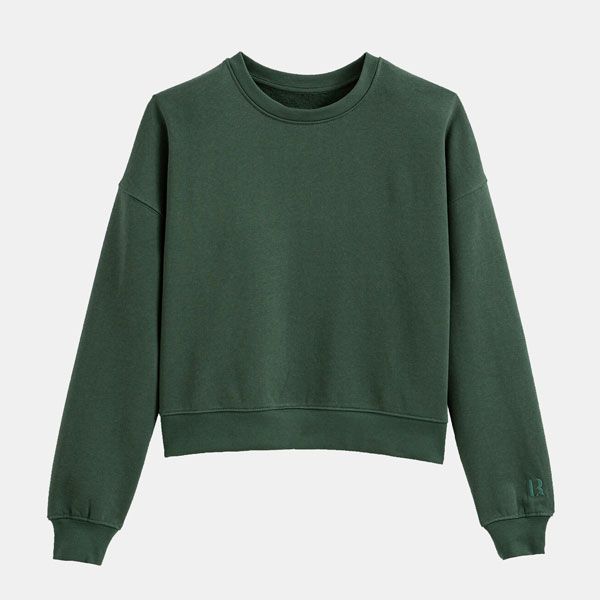 Sudadera corta en color verde