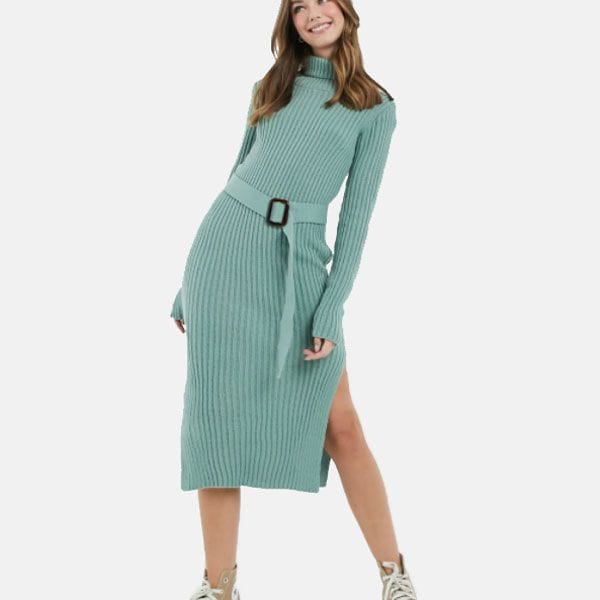 Vestido de punto en el color de moda
