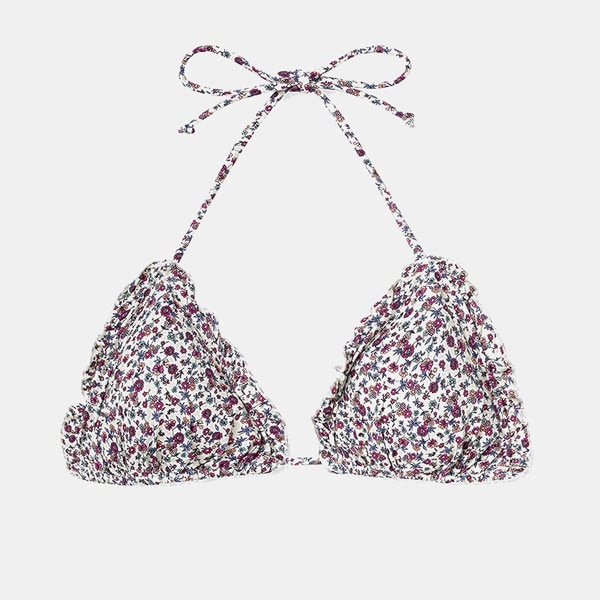 Top de bikini de triángulo con estampado floral de Bohodot