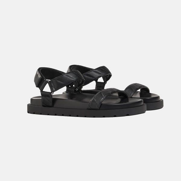 Sandalias negras planas el corte 2025 ingles