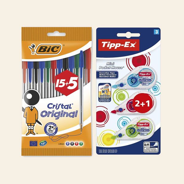 Set de bolígrafos y Tipp-Ex
