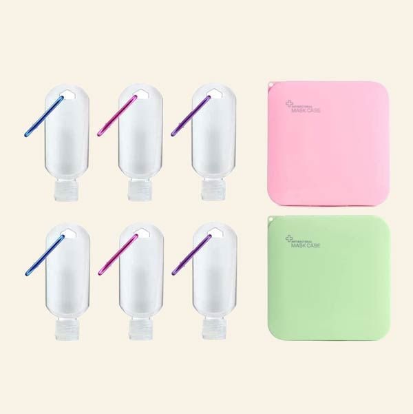 Porta gel y caja para mascarillas