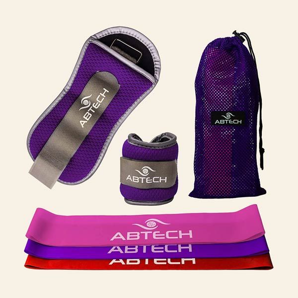 El pack más completo: ABTECH Pesas para tobillo y muñeca y bandas de resistencia