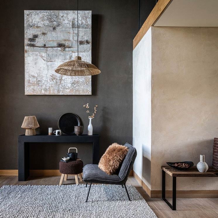Salón decorado con piezas de Maisons du Monde
